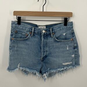 Agolde Parker denim cut off shorts